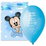 Προσκλητήριο βάπτισης μπαλόνι Baby Mickey