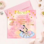 Προσκλητήριο βάπτισης Baby Minnie