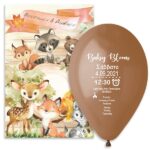 Προσκλητήριο βάπτισης μπαλόνι Ζώα Δάσους