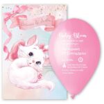 Προσκλητήριο βάπτισης μπαλόνι Γατούλα Marie