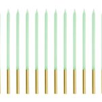 Ψηλά Κεράκια Απαλό Πράσινο (12 τεμ)
