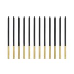 Ψηλά Κεράκια Τούρτας Μαύρα (12 τεμ)