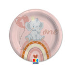 Ροζ Πιάτα γλυκού - One ελεφαντάκι (8 τεμ)