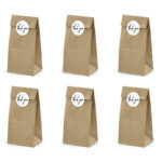 Σακουλάκια κραφτ με αυτοκόλλητα Thank You (6 τεμ)