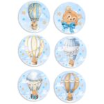 Σετ κονκάρδες Αερόστατο Αρκουδάκι (6 τεμ)