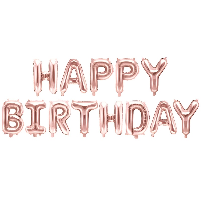 set-mpalonion-_happy-birthday_-rosegold-_13-tem__1 Σετ μπαλονιών "Happy Birthday" Rosegold (13 τεμ) - Image 1