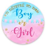 Στρογγυλή Αφίσα Gender Reveal 'Boy or Girl'