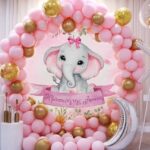 Στρογγυλή Αφίσα με μήνυμα Ελεφαντάκι κορίτσι 1,30 m