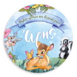 Στρογγυλή Αφίσα Βάπτισης - Ελαφάκι Bambi