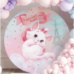 Στρογγυλή Αφίσα Βάπτισης Γατούλα Marie