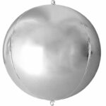 Τεράστιο Μπαλόνι Τρισδιάστατη Ασημί Σφαίρα (178cm)