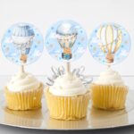 Topper Cupcake Αερόστατο Αρκουδάκι (6 τεμ)