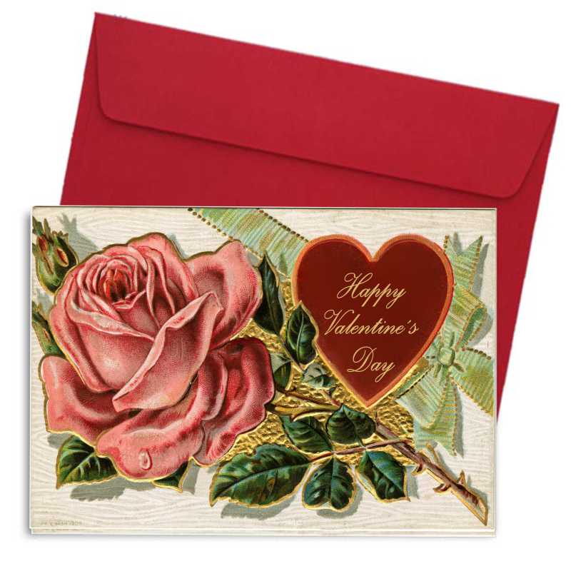 valentinos-karta-vintage-triantafyllo Κάρτα Βαλεντίνου - Vintage Rose - Image 1