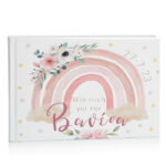 Βιβλίο Ευχών βάπτισης Ουράνιο Τόξο κορίτσι