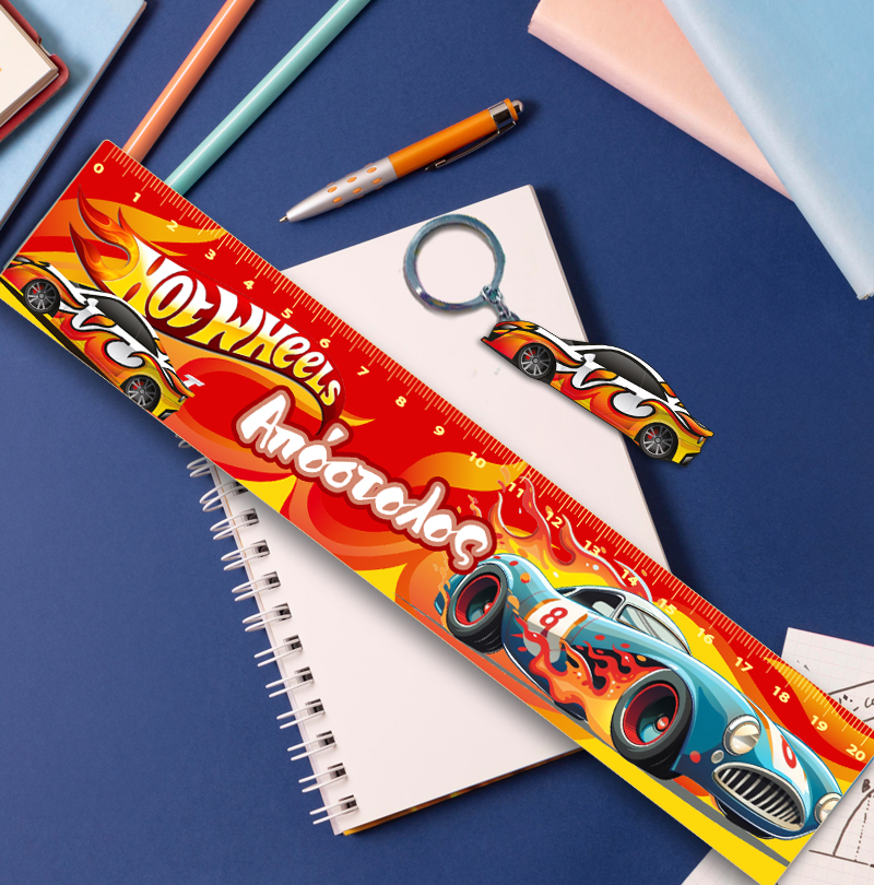 xarakas-hot-wheels-me-brelok Χάρακας Hot Wheels με μπρελόκ - Image 1