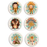 Ξύλινες Κονκάρδες Ινδιάνοι (6 τεμ)