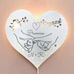 Ξύλινο Φωτιστικό καρδιά - Μαζί για Πάντα
