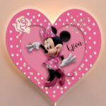 Ξύλινο Φωτιστικό καρδιά - Minnie