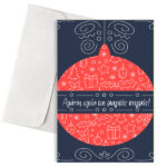 Χριστουγεννιάτικη Κάρτα "Αγάπη, υγεία και μαγικές στιγμές" με Κόκκινη Μπάλα