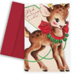 Χριστουγεννιάτικη Κάρτα - Vintage Ελαφάκι
