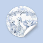 Αυτοκόλλητα Με Όνομα - Blue Toile Ζώα Της Ζούγκλας (6 τεμ)