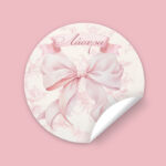 Αυτοκόλλητα Με Όνομα - Ροζ Φιόγκος (6 τεμ)