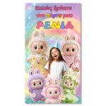 Αφίσα πάρτυ LABUBU με φωτογραφία