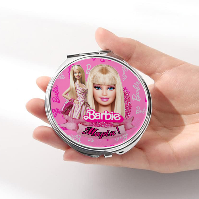 Καθρεφτάκι-Barbie-Ασημί-Στρογγυλό Καθρεφτάκι Barbie Ασημί Στρογγυλό - Image 1