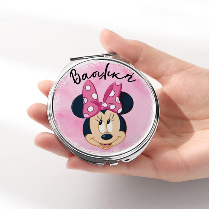 Καθρεφτάκι-Minnie-Ασημί-Στρογγυλό Καθρεφτάκι Minnie Ασημί Στρογγυλό - Image 1