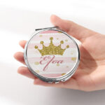 Καθρεφτάκι Κορώνα Ασημί Στρογγυλό