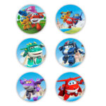 Ξύλινες Κονκάρδες Super Wings (6 τεμ)