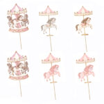 Οδοντογλυφίδες Ροζ Καρουζέλ (6 τεμ)