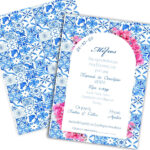 Προσκλητήριο Βάπτισης Βουκαμβίλια μονόκαρτο