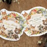 Προσκλητήριο βάπτισης σχηματικό Ζώα του Δάσους